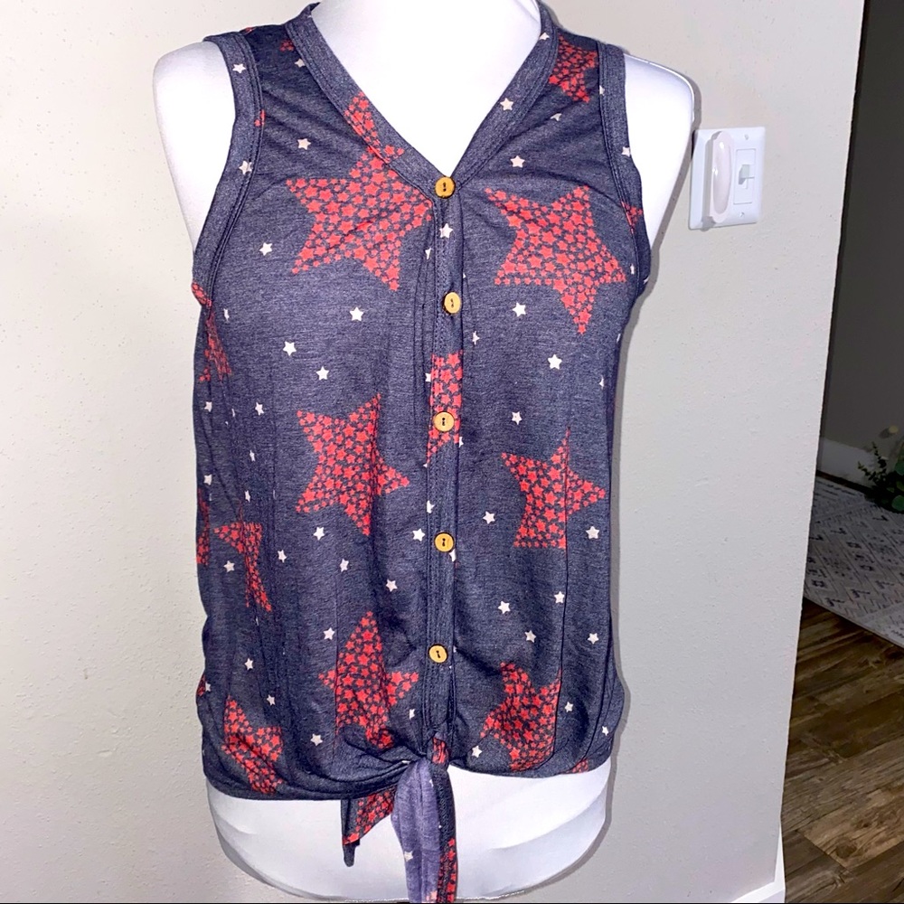 Stars red and blue tank top